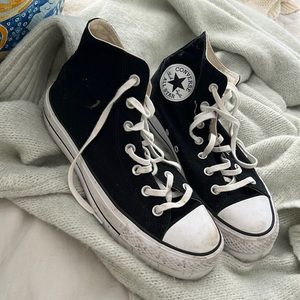 Black High top platform converse